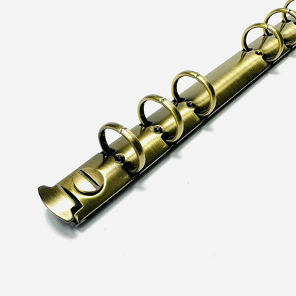 バインダー金具 6穴 リング径 15mm ビス付き 全3種（ゴールド・アンティークゴールド・ローズゴールド）B6サイズ対応 取付金具付き 工具不要【100個】
