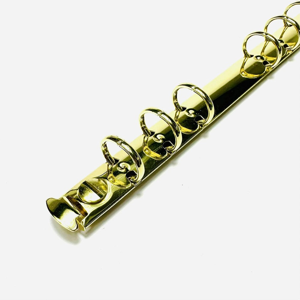 バインダー金具 6穴 リング径 15mm ビス付き 全3種（ゴールド・アンティークゴールド・ローズゴールド）B6サイズ対応 取付金具付き 工具不要【100個】