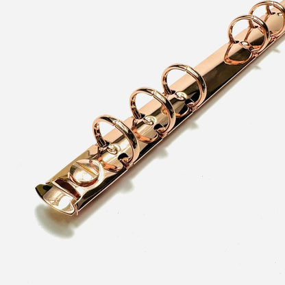 バインダー金具 6穴 リング径 15mm ビス付き 全3種（ゴールド・アンティークゴールド・ローズゴールド）B6サイズ対応 取付金具付き 工具不要【100個】