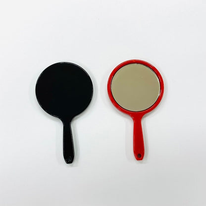 レトロ調コンパクトミラー 小さな手鏡 全2種（朱色・黒色）【50個】