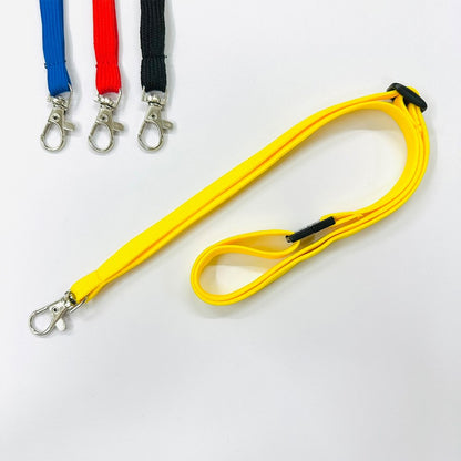 ネックストラップ（黄・青・赤・黒）長さ調整可能【安全パーツ付き｜100本】