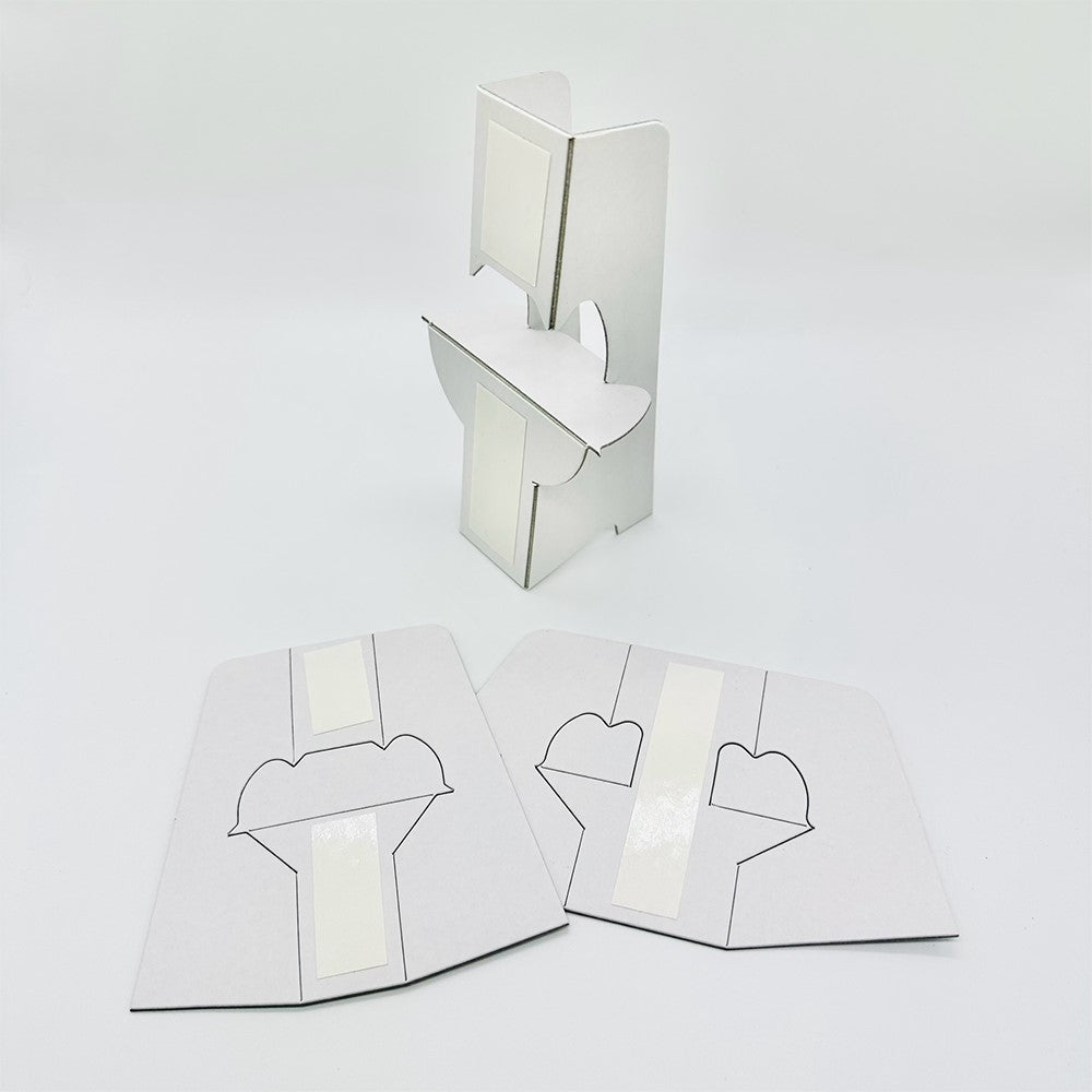 紙脚 紙製スタンド 両面テープ付き 全5サイズ（7.5cm・9.5cm・12.5cm・15cm・16.5cm）【500枚】