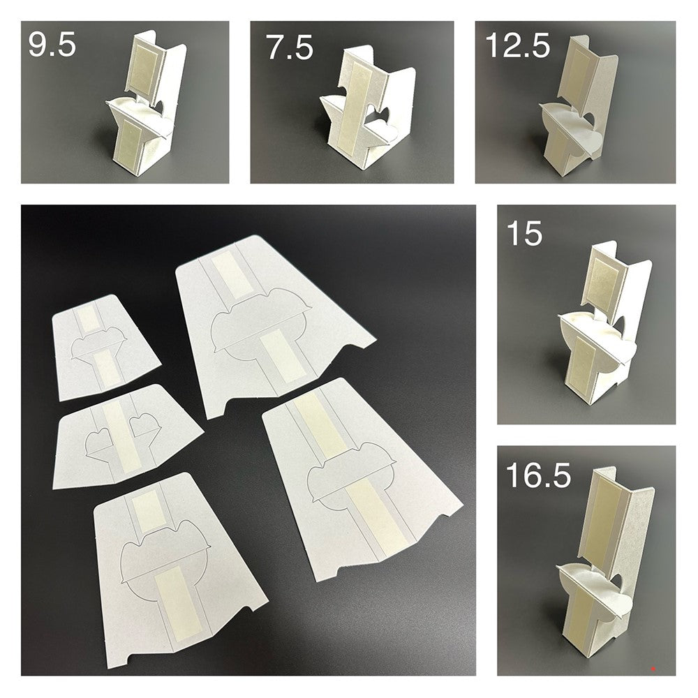 紙脚 紙製スタンド 両面テープ付き 全5サイズ（7.5cm・9.5cm・12.5cm・15cm・16.5cm）【500枚】